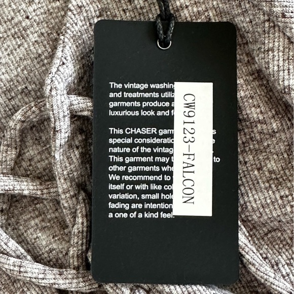 NEW CHASER Long Sleeve Lace-up Tee Tie Front Space Dye Body Con Top Size Small - Picture 5 of 7